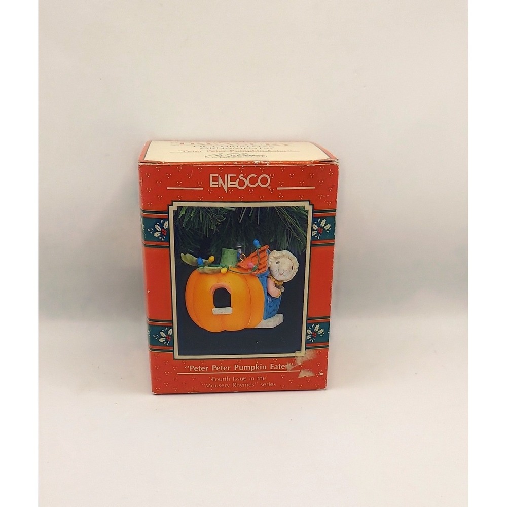1991 Enesco Peter Peter Pumpkin Eater 4th in Mousery Rhymes Series Ornament